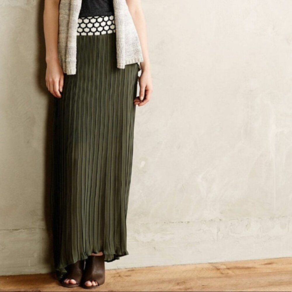 Dear Creatures Anthropologie Pleated Maxi Skirt M